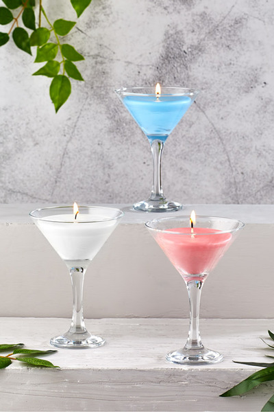 KURT HOME Misket Martini Kokulu Mum 3 ' Lü Pembe Renk