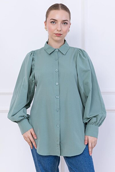 SENSTIL Balon Kol Gömlek Mint SS2639