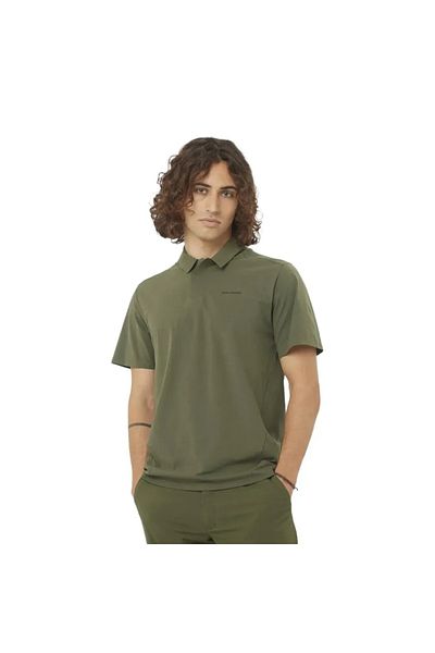 Salomon Trackline Polo Men's Green Polo T-Shirt Men Polo T-Shirt Lc2439300