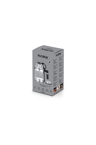 Floria Set ceainic electric Zln1757 cu infuzor de ceai, putere 1500w, capacitate 1,8l 1,2l, sticlă