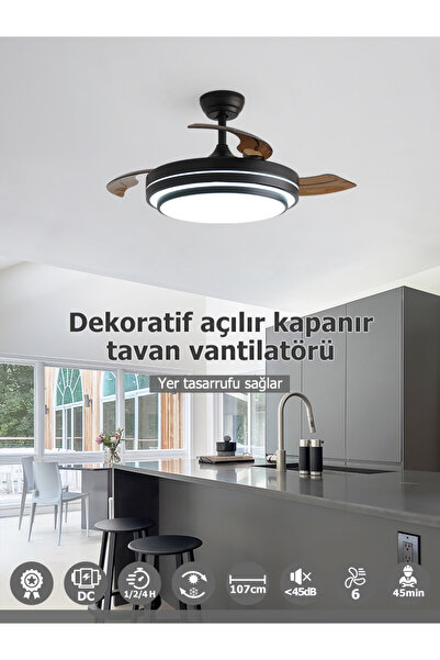 DLC GROUP DLC VESPERO LED TAVAN VANTİLATÖRÜ KUMANDALI 106 CM