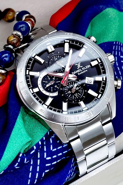 Daniel Klein Original Brand Steel Men's Watch and Bracelet with Active Waterproof Calendar with All Functions