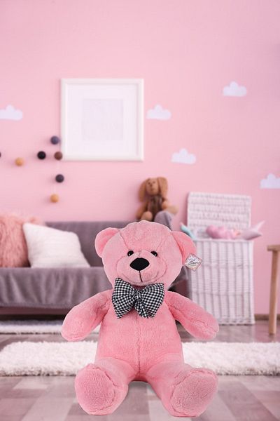 Junior Toys 90 Plush Teddy Bear with Bow Tie Domestic Production