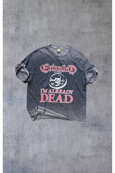 Overdrive Μπλουζάκι Unisex Oversize που πλένεται με πέτρα Entombed ήδη νεκρό
