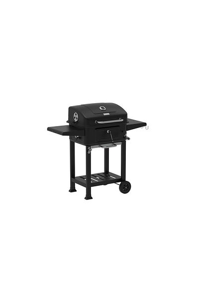 Zilan Grătar exterior Zln3574, grătar de gătit din oțel cromat 54x42,5 cm, termometru încorporat, roți
