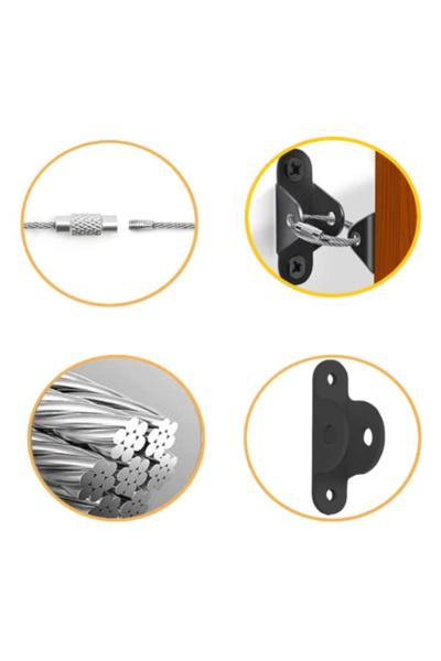 Empria Pachet 6 kituri anti-rasturnare mobilier, protectie copii, protectie cutremur, Empria, negru