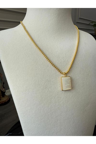 Store Natural Stone Steel Earrings with Lacquer Coating Chain