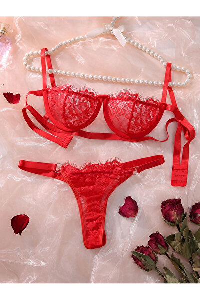 Veille Σετ σουτιέν με κόκκινη δαντέλα, Σετ Anastasia, Bralet