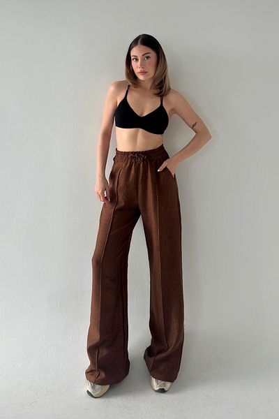 bb butik basic Sofia Linen Chiseled Palazzo Pants (Easy-Iron) Zr1654