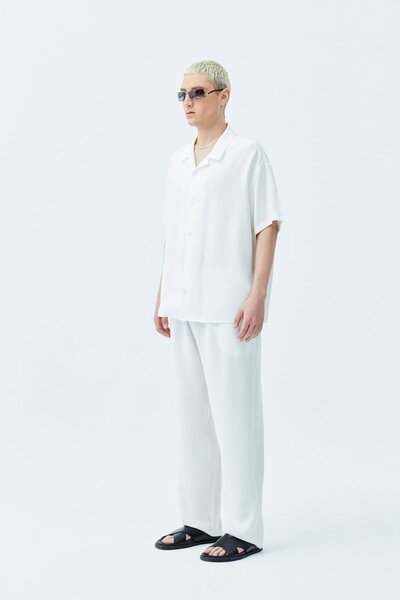 VAMOSCLO Βασικό σετ λευκών ενδυμάτων oversized τεμαχίων εκρού