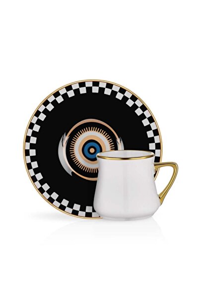 Glore NAZAR SİYAH 6 KİŞİLİK TÜRK KAHVESİ FİNCANI