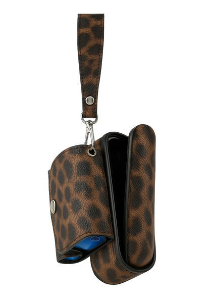 Genel Markalar IQOS ILUMA / İ ILUMA İLE UYUMLU KOYU LEOPAR DESENLI ÇANTA SETİ