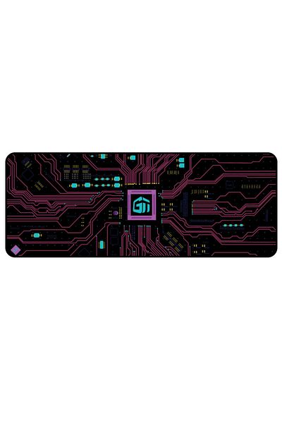 Gamertek Circuit Hot Pink Desk Mat (80x30 cm)