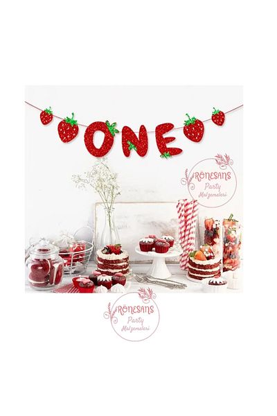 RÖNESANS PARTİ Renaissance Strawberry Themed One Written Eva Banner