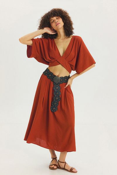 Clandestino Πλακάκι μπλούζας Bohemian Crop με πλάτη