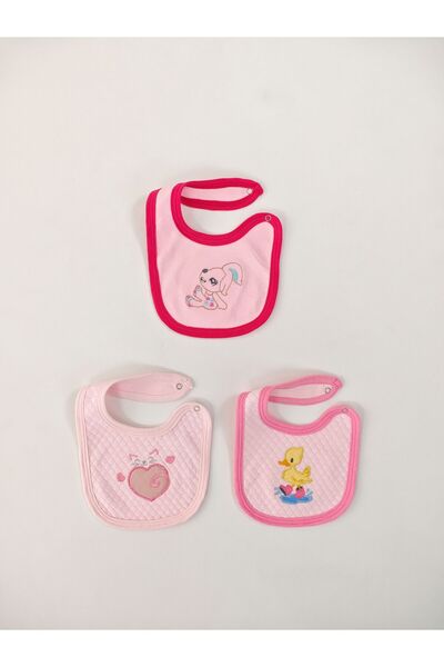 Tomuycuk 100% Cotton 3-Piece Baby Girl Bib Collar Baby Bib Double Layer Snap ...