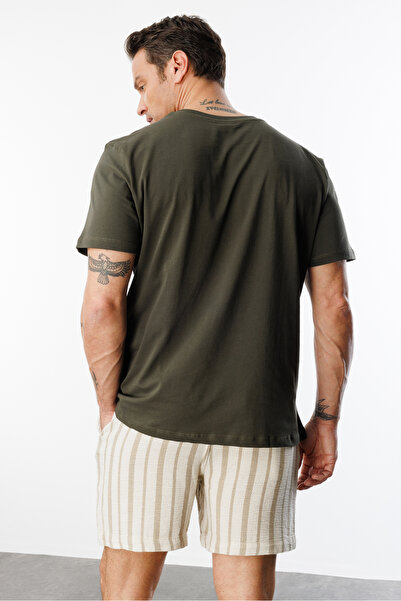 GENIUS STORE Чоловіча футболка стандартного крою з коміром-стійкою BASIC-MANKENSİZ1