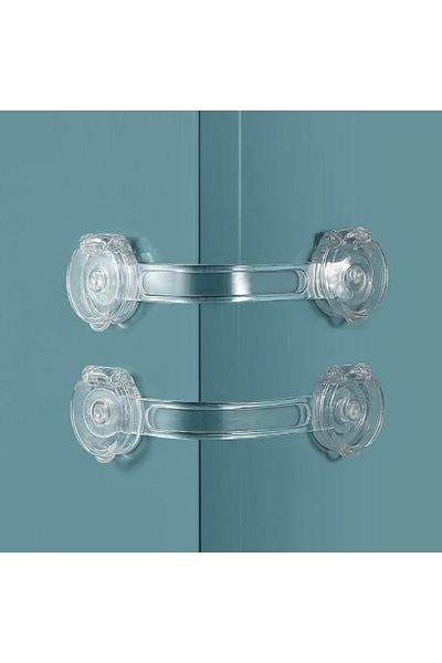 Empria Set of 8 flexible safety locks with double lock, transparent silicone, 15.5x3.5x1 cm