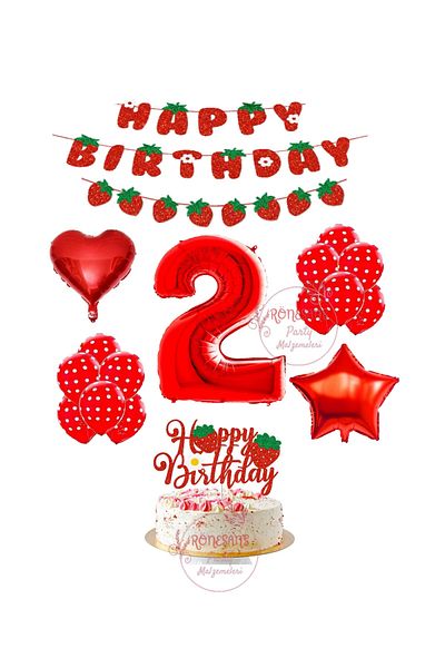 RÖNESANS PARTİ Renaissance Strawberry Themed Birthday Party Set Age 2