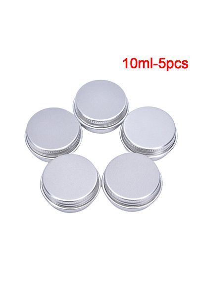 Choice 10ml-5pcs 5Pcs Aluminum Mini Round Tin Metal Container Bottles Storage Jar Screw Lids Box