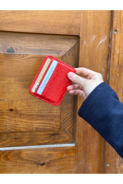 TANIS Crocodile Patterned Card Holder for Those Who Think Carefully