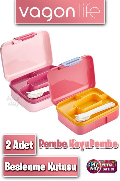 Vagonlife Set of 2 Lunch Boxes (2 Pieces of the Color You Choose Will Be Sent) Product Is Vagonlife Brand