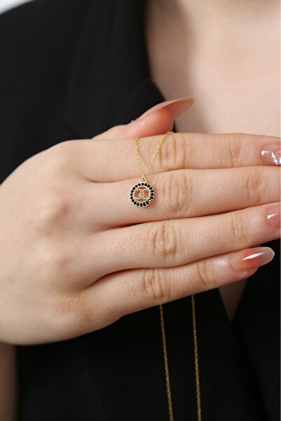 Sanem silver Trend Gümüş Kolye, 925 Ayar Gümüş Üzeri Altın Kolye, Minimal Güm...