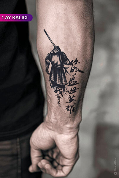BP Tattoo 1 Ay Kalıcı Tattoo Gerçek Dövme Görünümlü Samuray Dövmesi