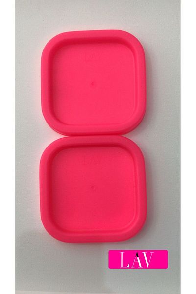 LAV 2 Pcs Replacement Storage Container Lid Pink - 270 Cc
