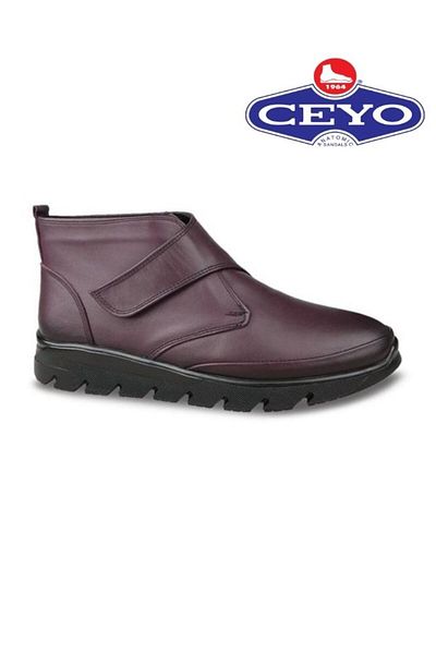 Ceyo Γνήσιο δέρμα Πλήρης Ορθοπεδική Αντιολισθητική Σόλα Γυναικείες Μπότες Velcro Ανθεκτικές στο Ψυχρό CEYO 1056