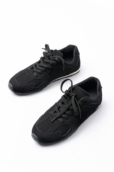 Aymood Rs-01 Black Suede Thin Sole Casual Sports Shoes