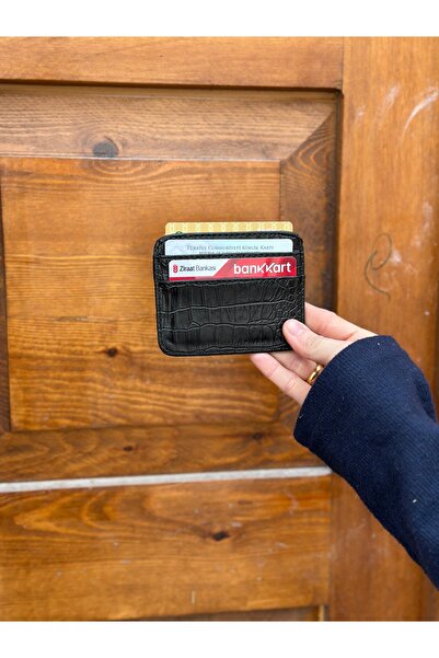 TANIS حامل بطاقات بنمط التمساح للتفكير الجيد