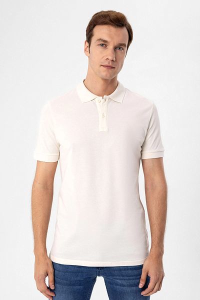 SÜVARİ Μπλουζάκι Polo Collar από βαμβακερό ύφασμα Cavalry Slim Fit