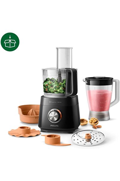 Philips Daily Collection Gıda İşlemcisi, Uyumlu 800W, 2’si 1 Arada Kesme Diski, 2.1L Kap, Siyah