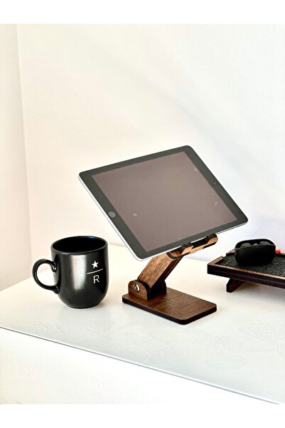 Vigo Wood Tilt and Height Adjustable Phone and Tablet Stand - Walnut