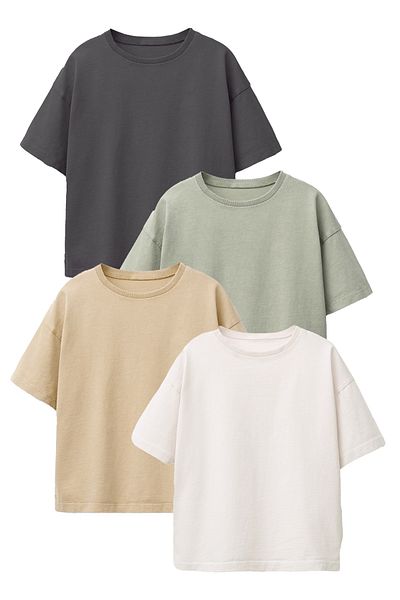 ZUZUNGA Tricou de bază unisex din 4 piese (MULTICOLOR)