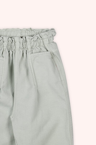 Panço Kız Çocuk Beli Lastikli Çağla Yeşili Pantolon