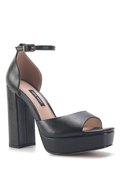 Nine West Truna 3Fx Black Women's Heeled Sandals