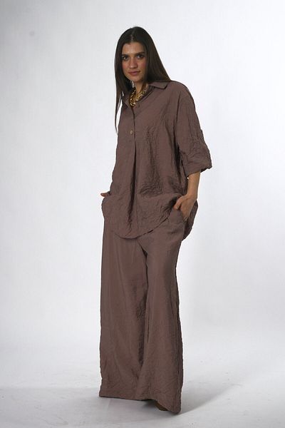 ABBRA Women's Button Detailed Wrinkle Suit