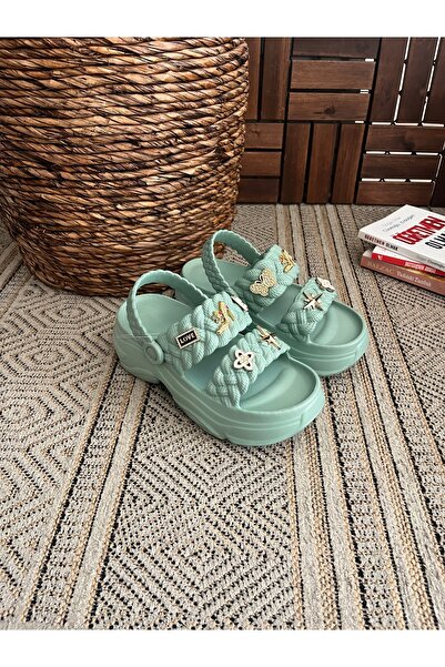 Behtah Kundura Σανδάλια με ψηλή σόλα με πέτρα κομψή σχεδίαση ανοιχτή μπροστινή μαλακή καθημερινή παντόφλα