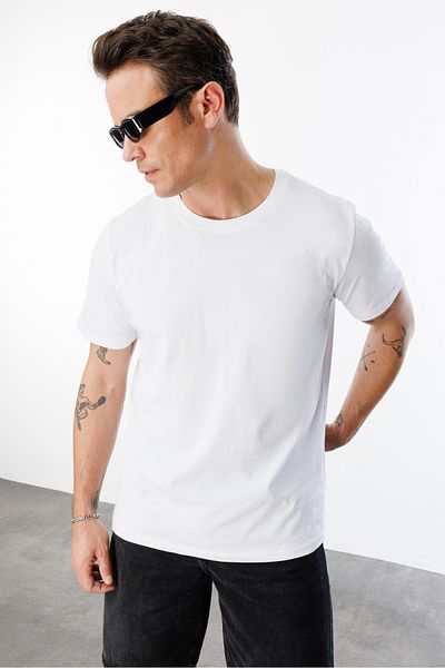 GENIUS STORE Ανδρικό T-Shirt Standard Fit Basic Crew Neck T-shirt 5 συσκευασιών BASIC-MANLESS5