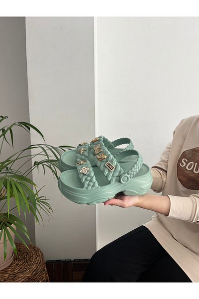 Behtah Kundura High Thick Sole Stone Stylish Design Open Front Soft Daily Slippers Sandals