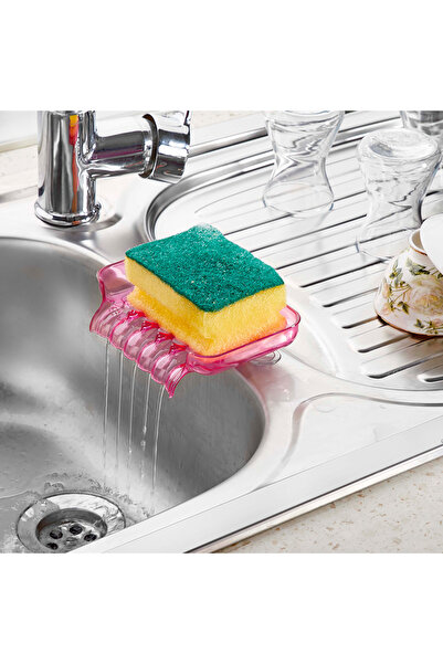 ForWhat Sponge Holder Solid Soap Dispenser with Vacuum Drain for Office Home Office Bathroom Kitchen Layout