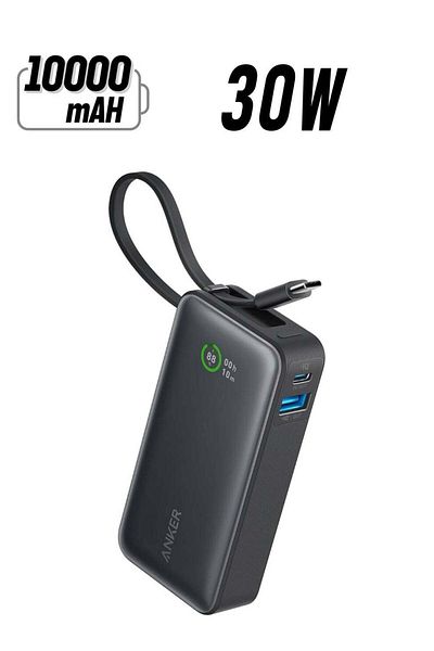 Anker Nano Power Bank 10000mAh, 30W Portable Charger with USB-C Cable