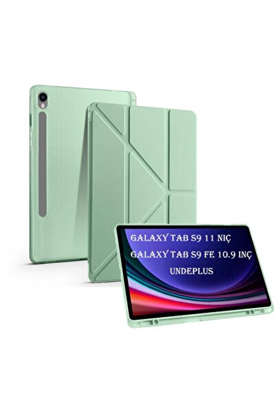 UnDePlus Samsung Galaxy Tab S10 Lite FE/S10/S9 FE/S9 Uyumlu Kılıf Kalem Bölmeli Trifolding Case