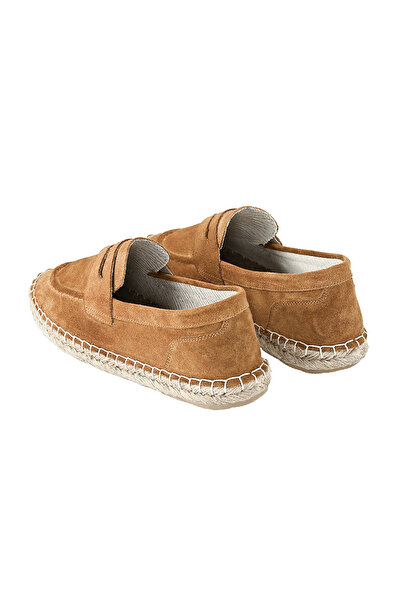 NOOSY Women's Tan Genuine Leather Handmade Espadrille