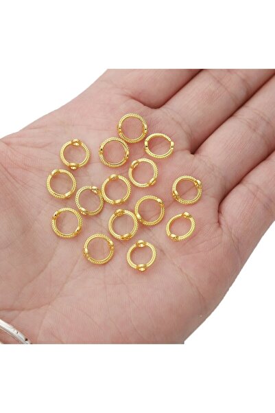 Choice مجموعة خرز دانتيل ذهبية اللون من سبائك معدنية مقاس 8 مم، مكونة من 50 ق...