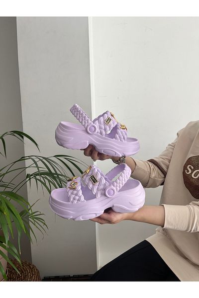 Behtah Kundura High Thick Sole Stone Stylish Design Open Front Soft Daily Slippers Sandals