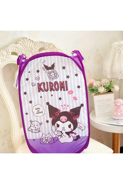 Choice Kuromi Sanrio hamper folding dirty clothes basket Hello Kitty Kuromi Cute Cartoon laundry basket ho
