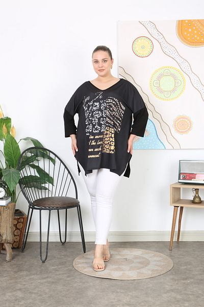 XL Modam Women's Digital Printed Truvacar Sleeve Large Size Tunic